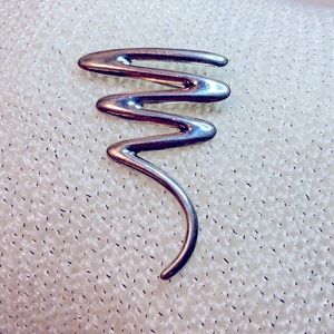 VTG Sterling Silver 925 Thailand Zig Zag Squiggle Large Brooch Pin